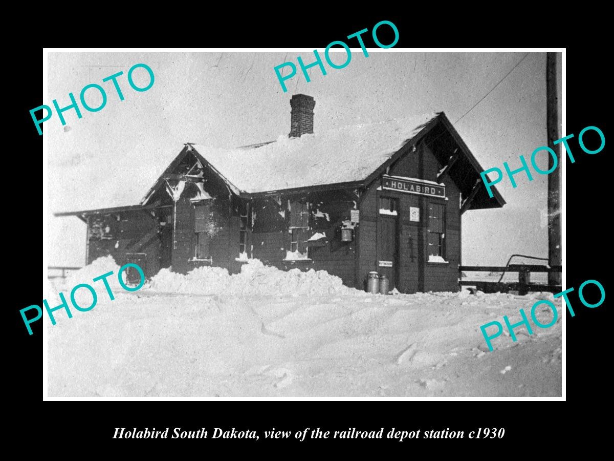 Holabird South Dakota Railroad Depot Station c1930 Large Historic Old Photo Holabird South Dakota Railroad Depot Station c1930 Large Historic Old Photo