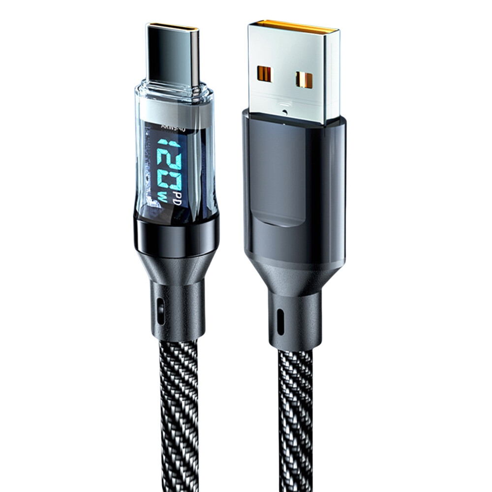 120w Super Fast USB Type-C Charging Braid Phone Charger Lead with Display LOT 120w Super Fast USB Type-C Charging Braid Phone Charger Lead with Display LOT