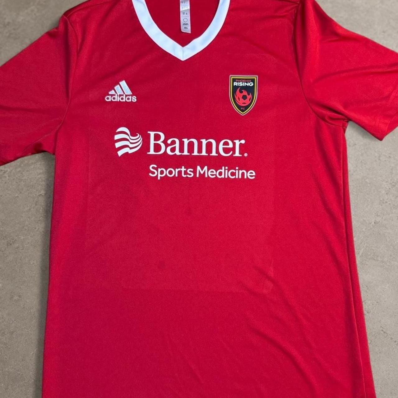 Adidas Phoenix Rising FC 19 Soccer Jersey Size L Red Banner Sports Med Adidas Phoenix Rising FC 19 Soccer Jersey Size L Red Banner Sports Med