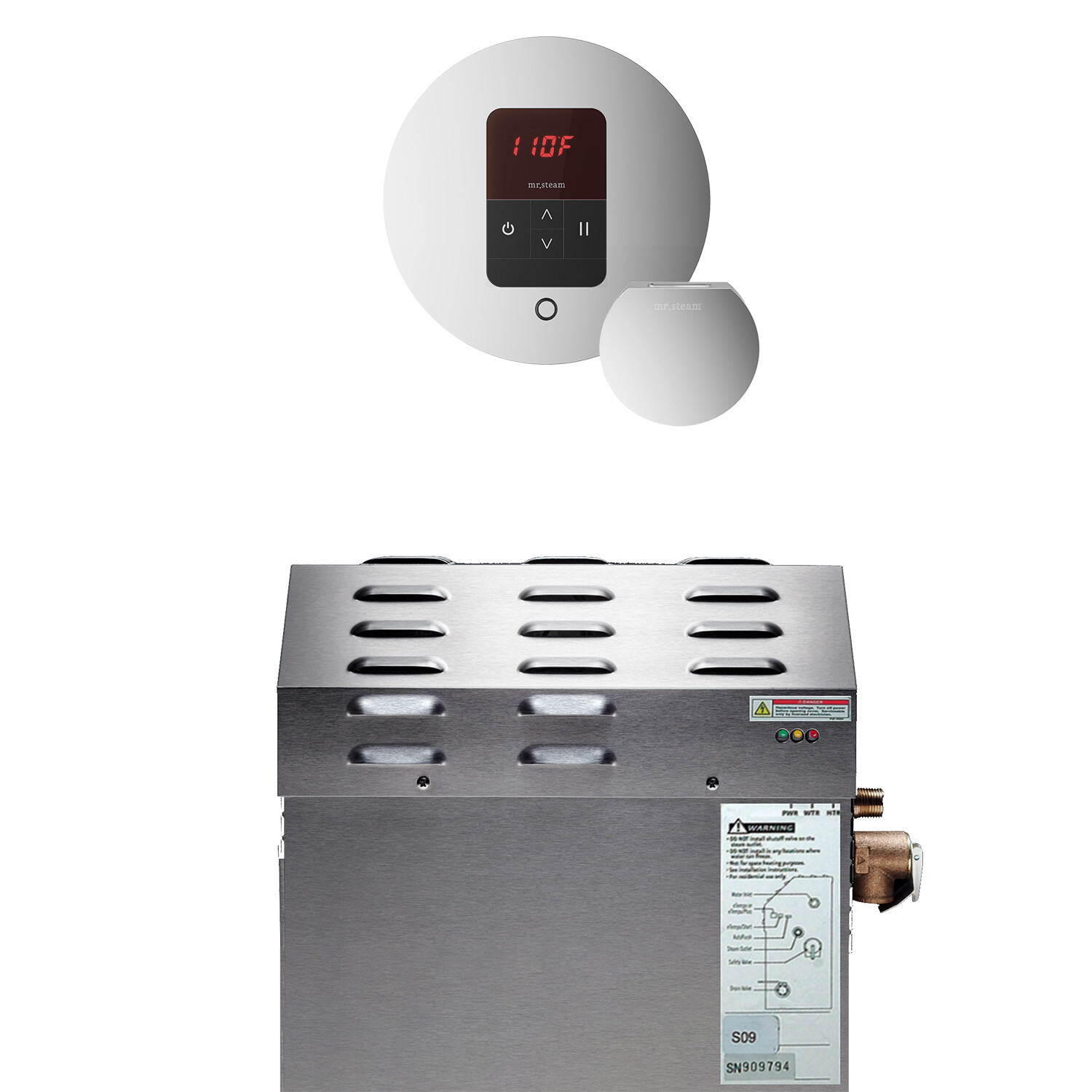 Mr Steam MS225EC1 7.5kW Steam Generator w iTempo® Round Control Polished Chrome Mr Steam MS225EC1 7.5kW Steam Generator w iTempo® Round Control Polished Chrome