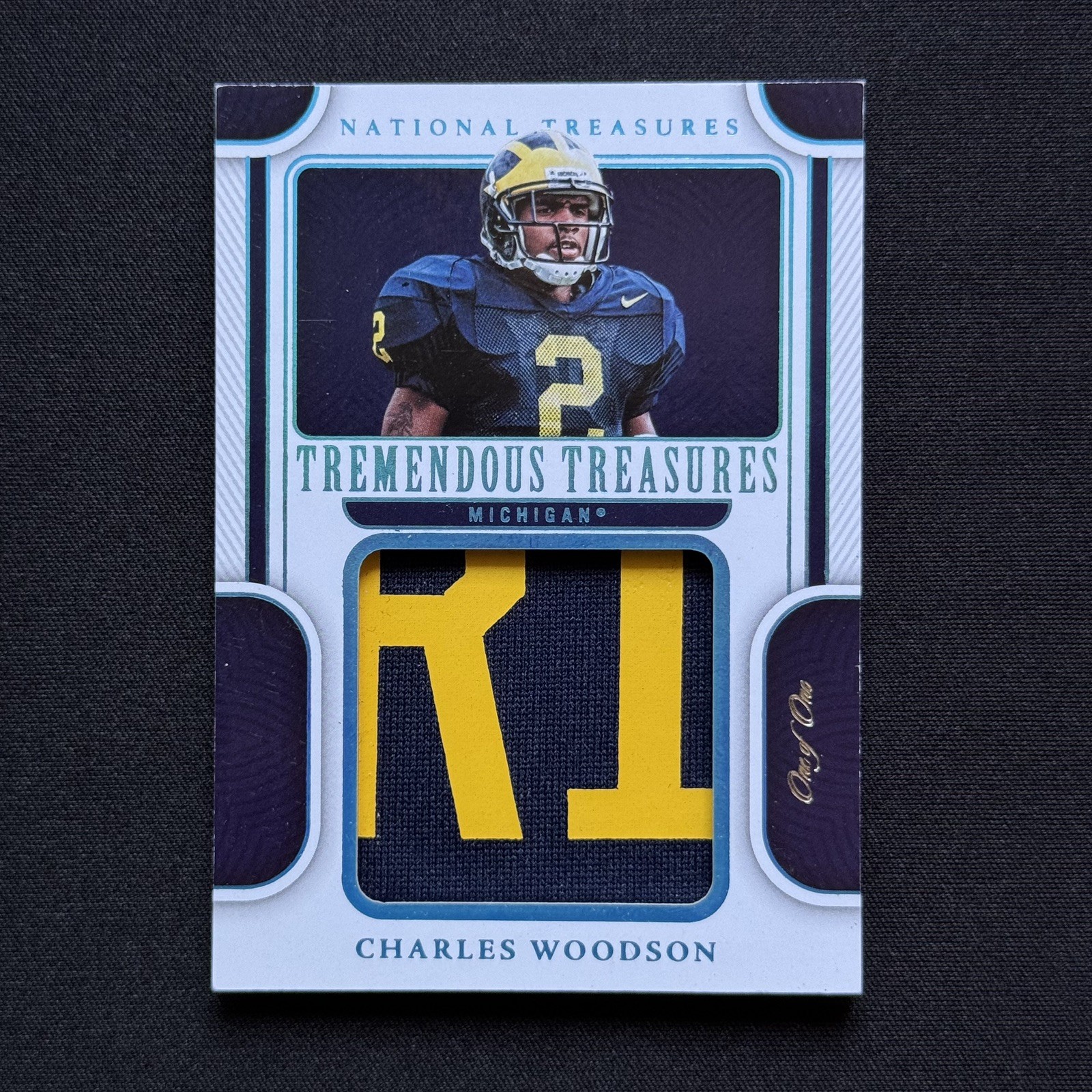 2023 National Treasures Charles Woodson Tremendous Patch #TRT-CHW 1/1 - Michigan 2023 National Treasures Charles Woodson Tremendous Patch #TRT-CHW 1/1 - Michigan
