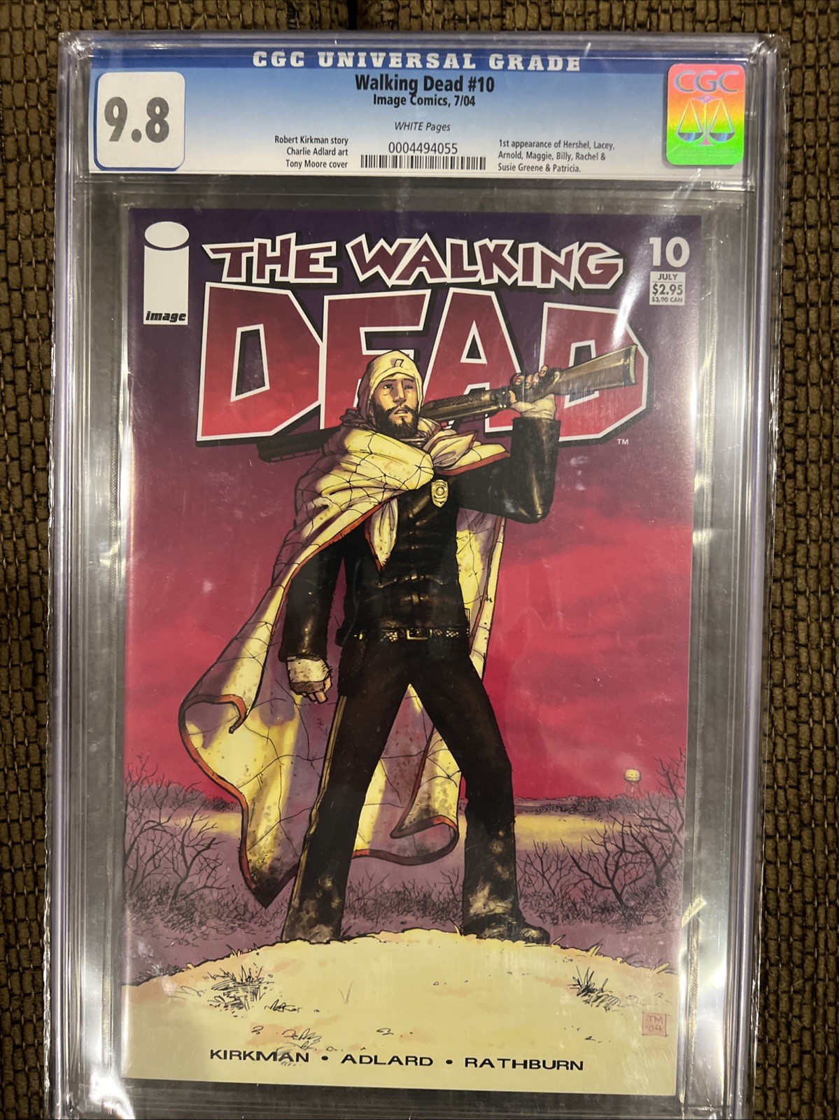 The Walking Dead #10 Comic Book First Print, Image Comics CGC 9.8 Hershel Maggie
