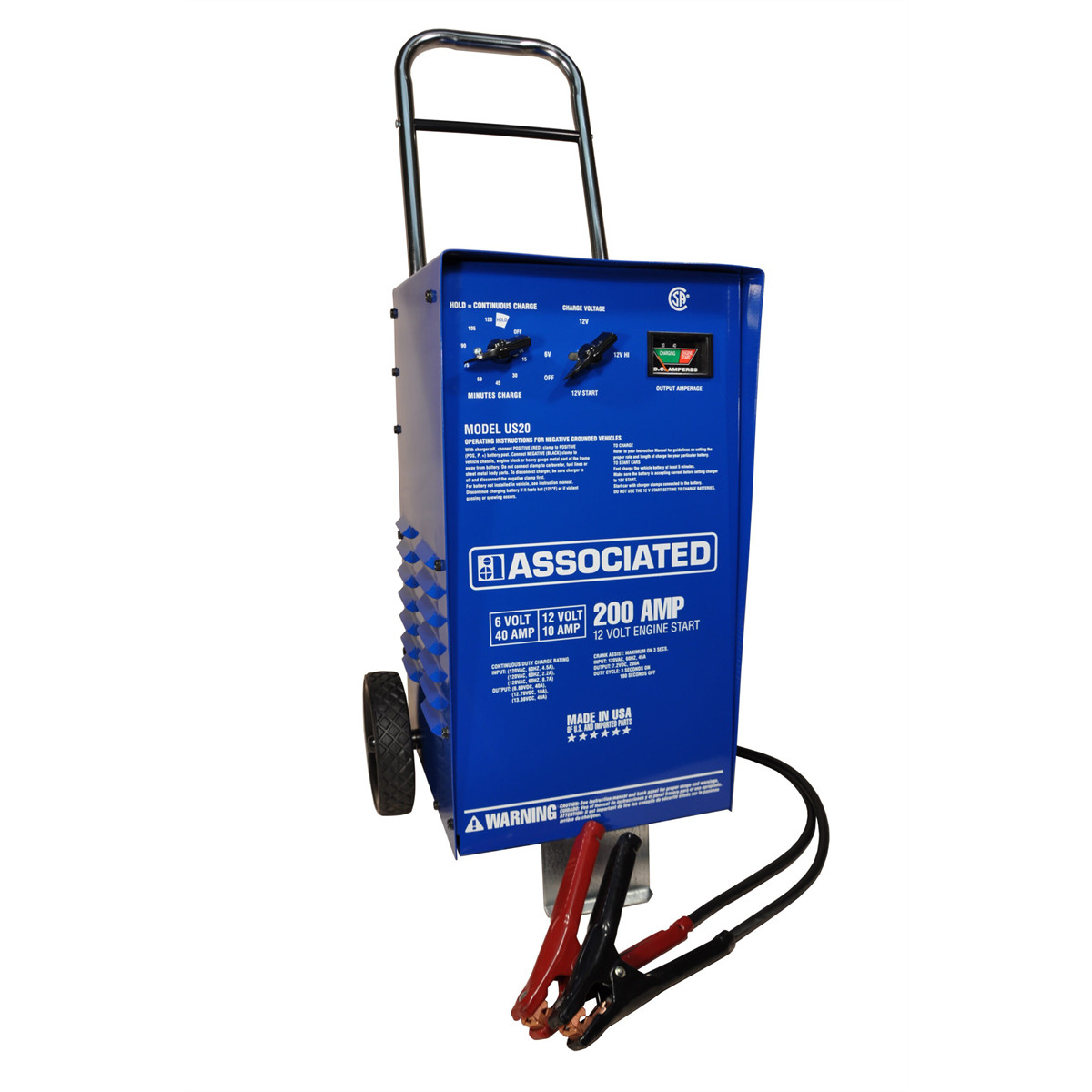 Associated Equip US20 Wheel Charger/Analyzer 6/12V 40/40/10 Amps Associated Equip US20 Wheel Charger/Analyzer 6/12V 40/40/10 Amps