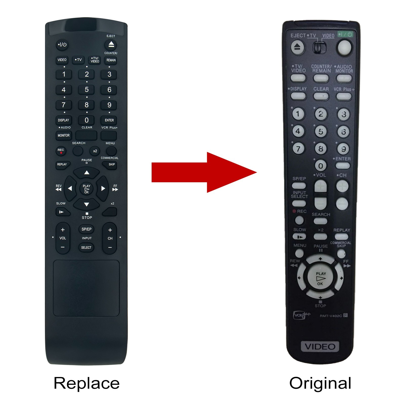 RMT-V402C Replace Remote Control fit for Sony Audio SLV-N750 SLV-N700  SLV-N77