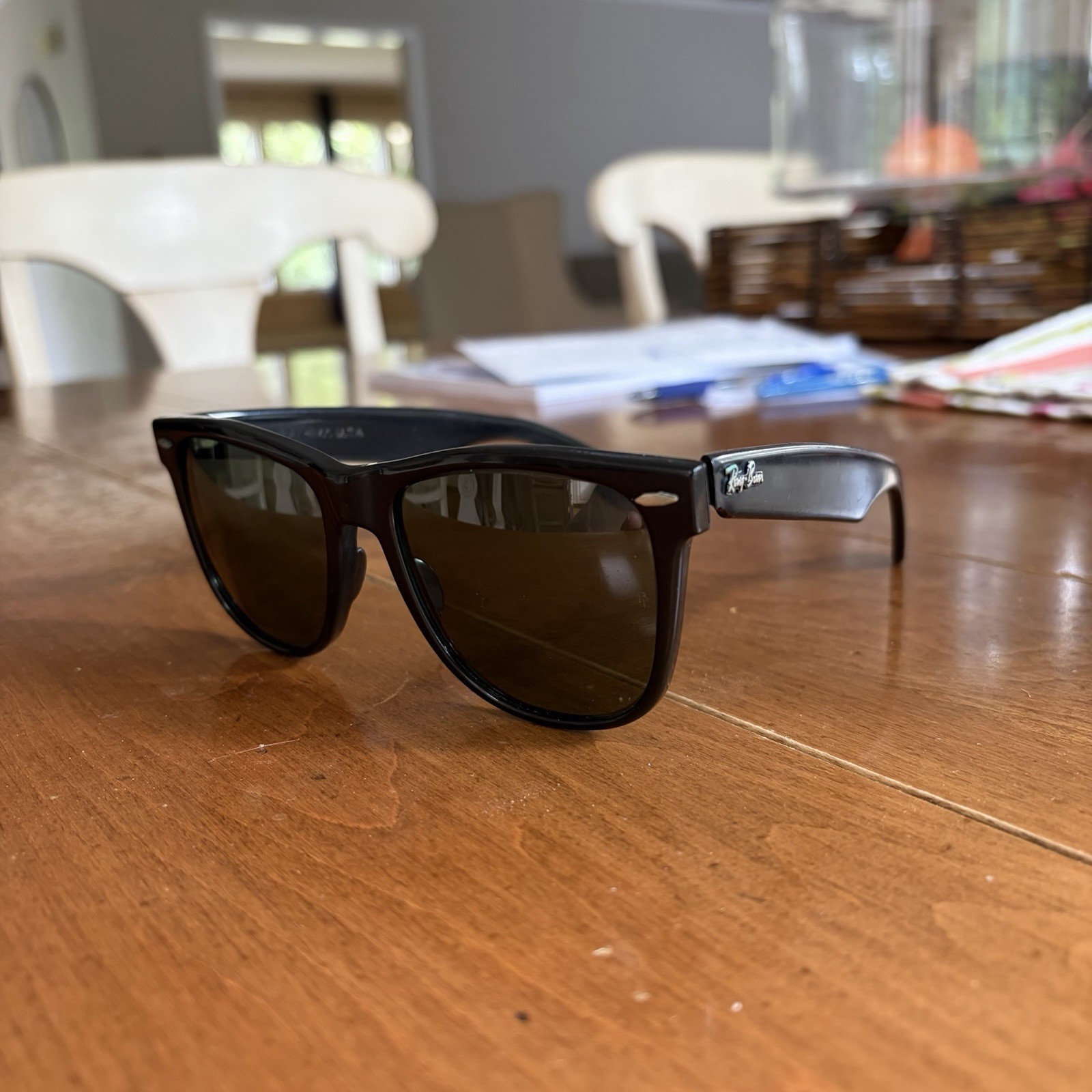 Vintage B&L Ray-Ban Wayfarer II Black G-15 Sunglasses Made in USA