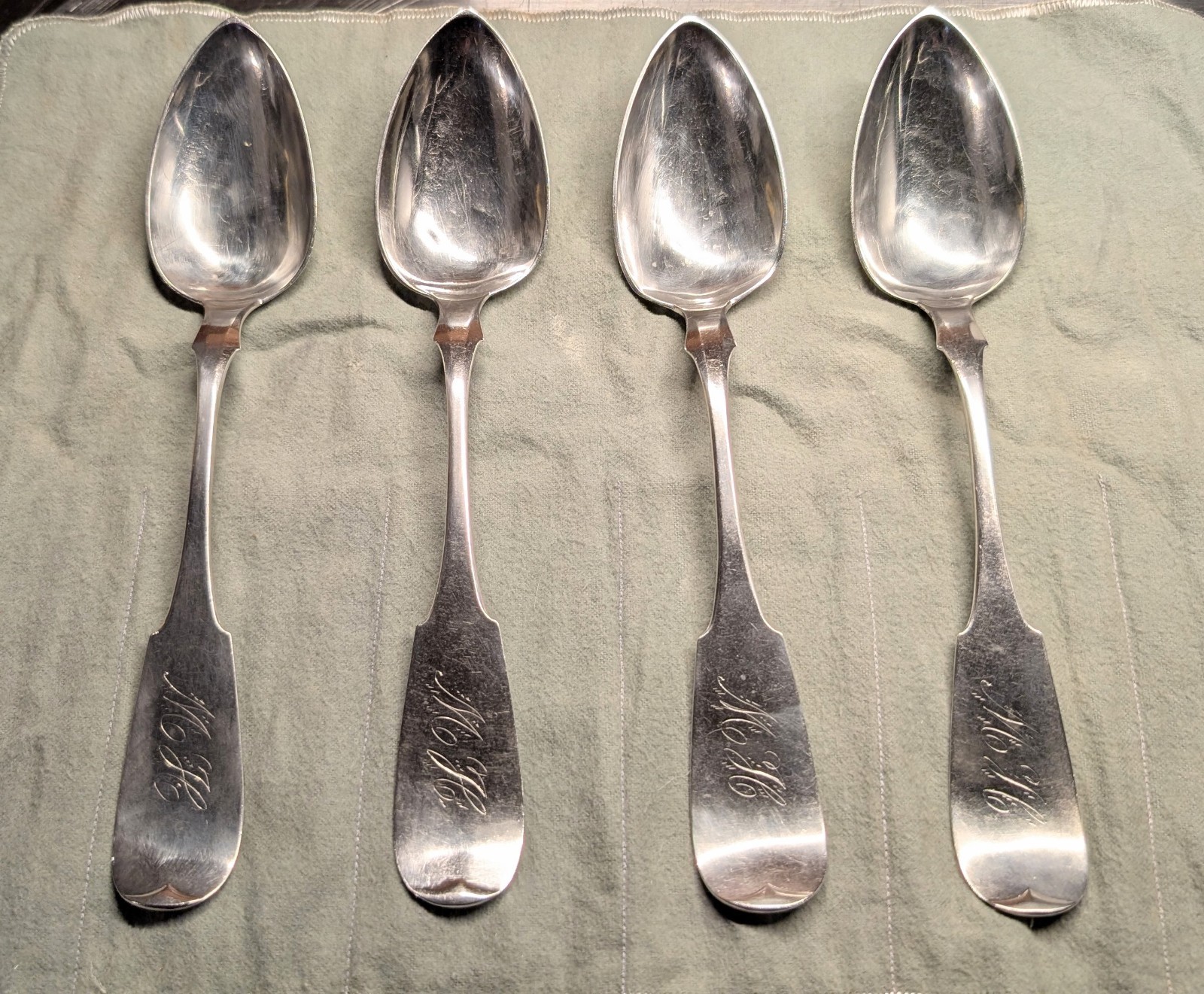 Antique American Coin Silver Tablespoons – G.D. Keeler (Set of 4)