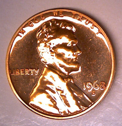 1968 S PROOF LINCOLN MEMORIAL CENT PENNY  **Free Shipping**