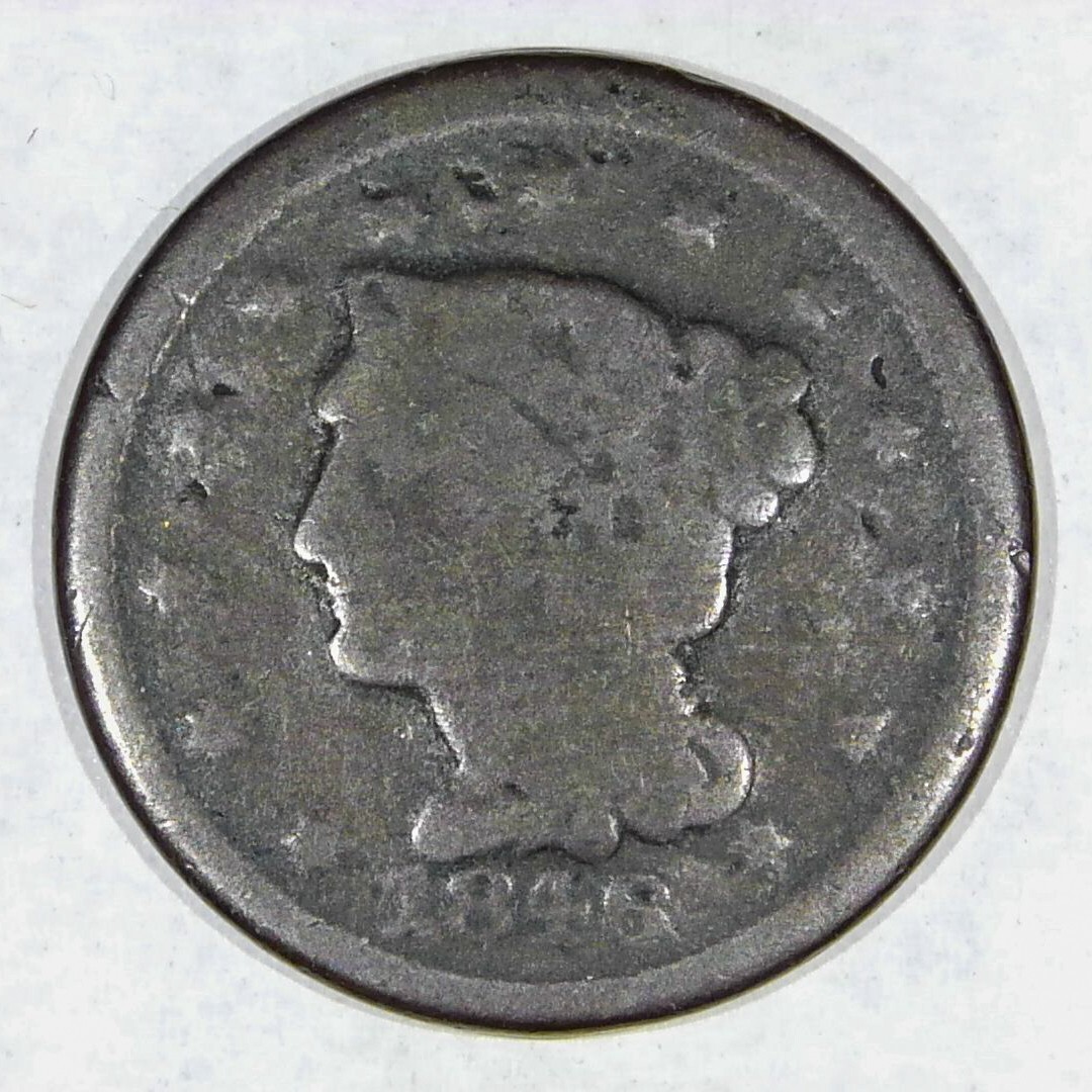 ***VINTAGE EARLY AMERICAN COPPER***1846 LARGE CENT G Y374