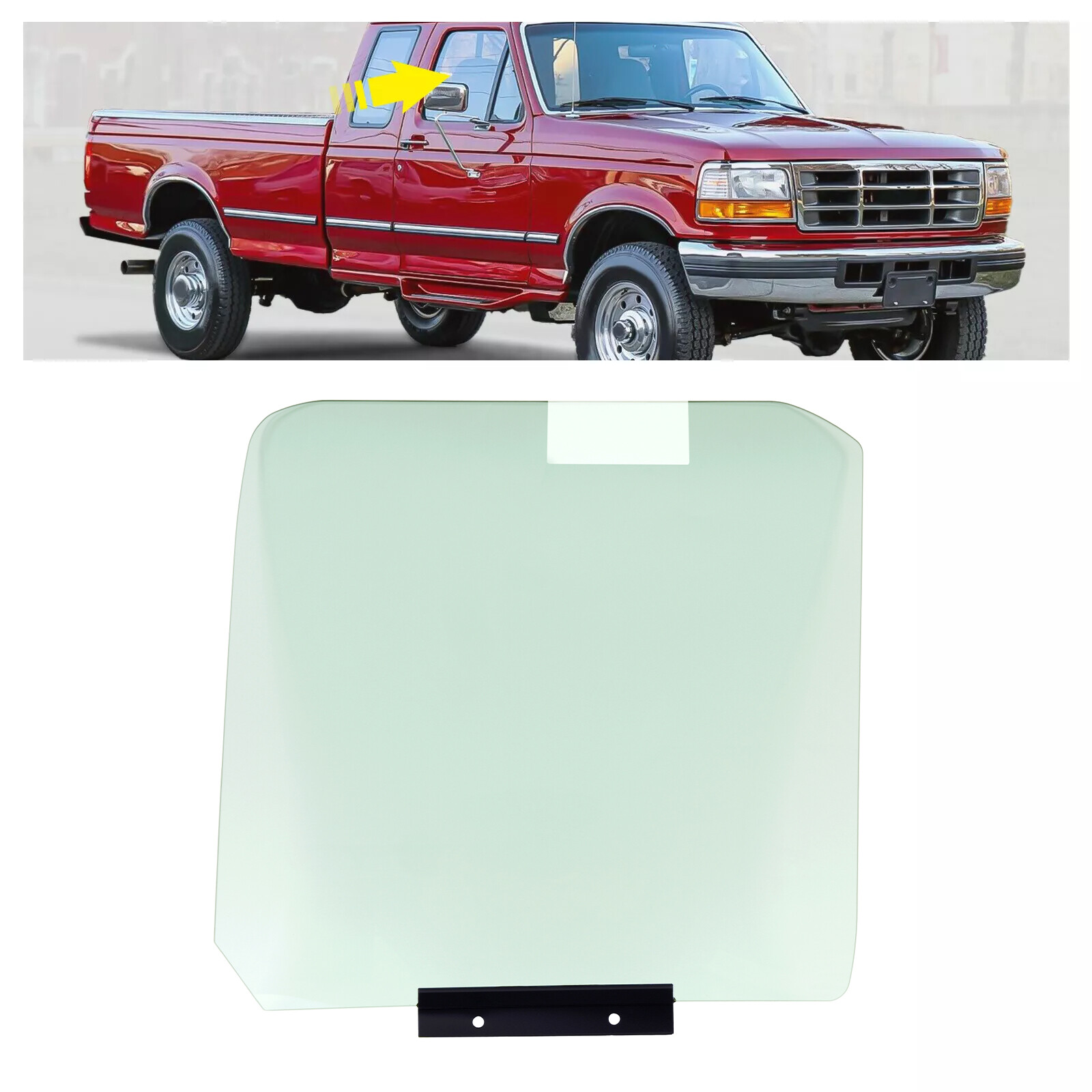 For Ford F-150 F-250 F-350 Bronco 87-97 Door Window Glass Front Passenger Side