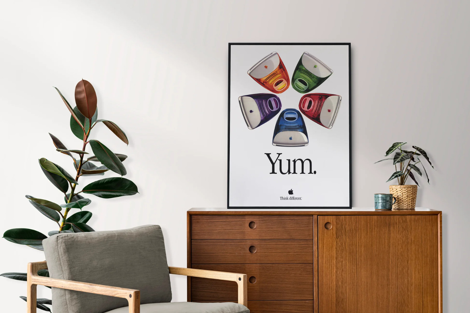 Vintage Apple Computer iMac 5 Flavors YUM Poster 1999 Think Different 28 x 22 Vintage Apple Computer iMac 5 Flavors YUM Poster 1999 Think Different 28 x 22