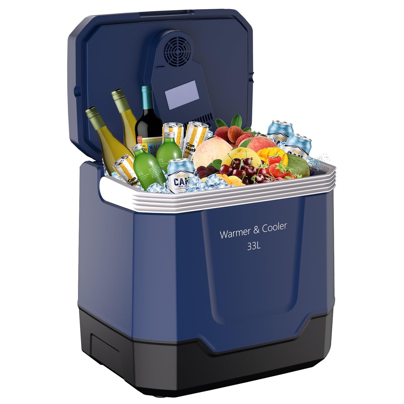 35 Qt (33L) Electric Cooler & Warmer Car Fridge AC/DC Plug-In 12V/110V Auto-Lock