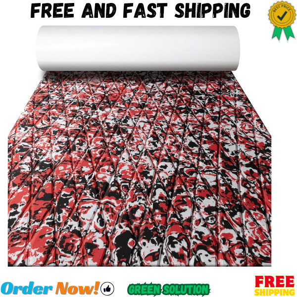 EVA Foam Boat Flooring 94 x47 Diamond Camo Red Self Adhesive Decking FOCEAN Mats