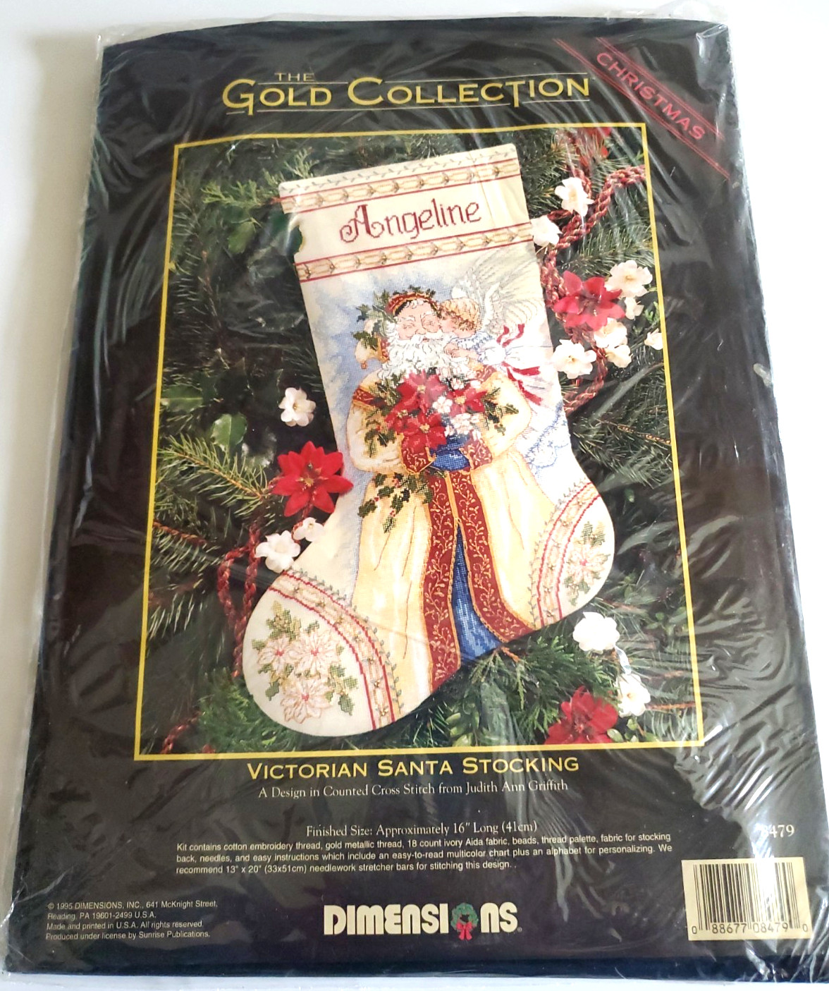 Dimensions Victorian Santa Stocking Gold Collection 8479 NIP SEALED Christmas