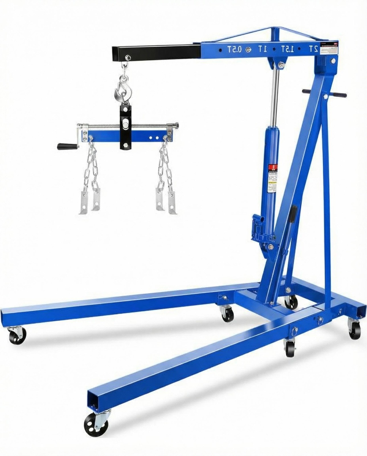 2 Ton Engine Hoist Cherry Picker with Lever Portable Hydraulic Crane 4400 Lbs