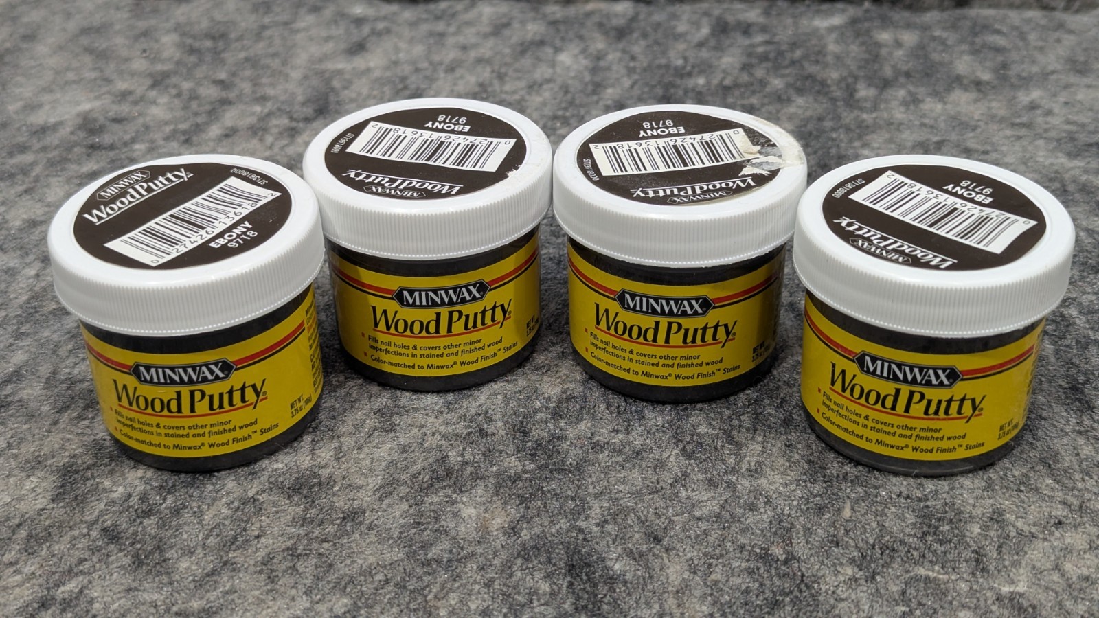4 x Minwax 3.75 Oz. Ebony Wood Putty 13618000 Minwax 13618000 027426136182 Ebony