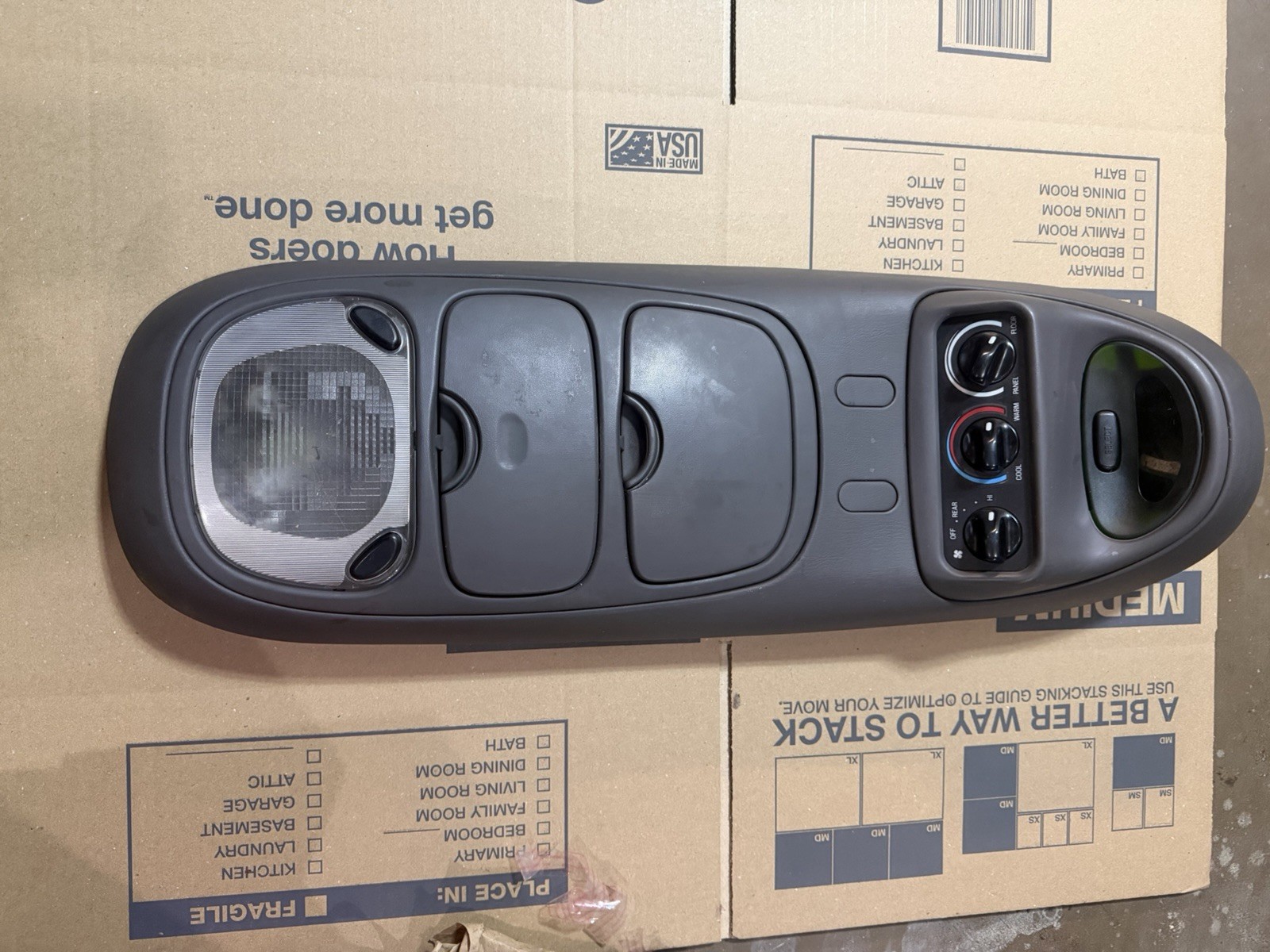 1997-2002 Ford Expedition Excursion Navigator Overhead Console Gray OEM 1997-2002 Ford Expedition Excursion Navigator Overhead Console Gray OEM