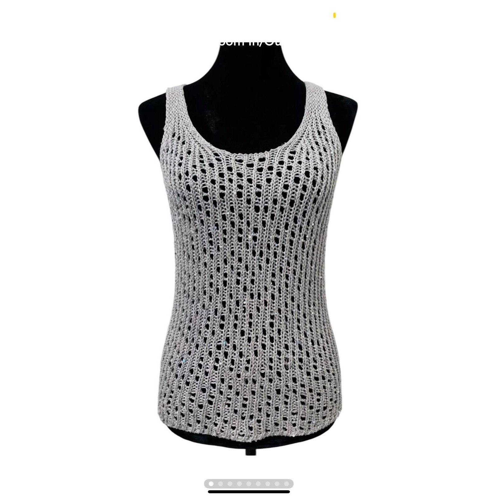 Eileen Fisher Open Knit Sequin Sleeveless Sweater Women\'s Size XS Eileen Fisher Open Knit Sequin Sleeveless Sweater Women\'s Size XS