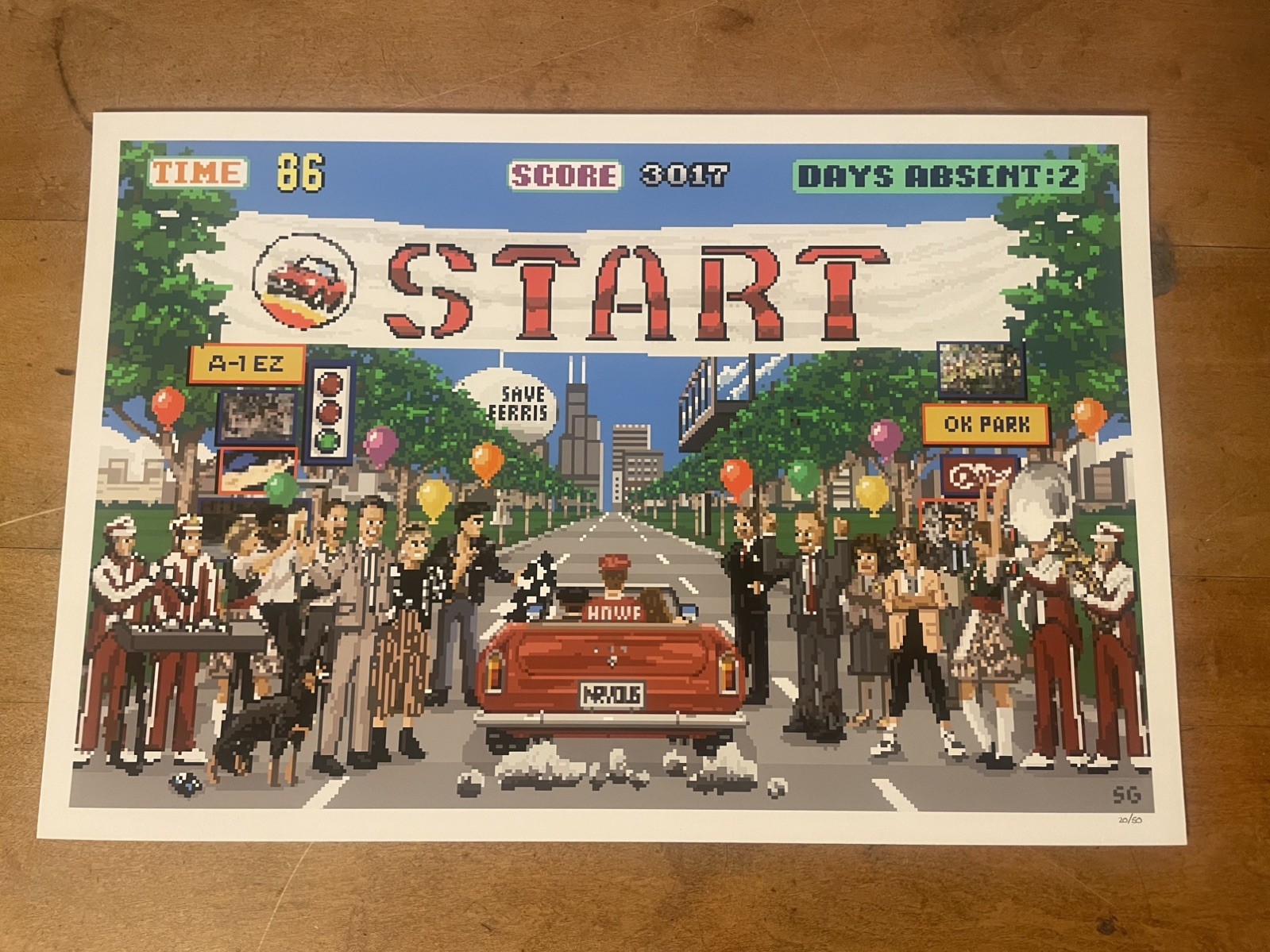 Ferris Bueller’s Day Off Chicago Outsmart Outrun Arcade Art Print By Sam Gilbey Ferris Bueller’s Day Off Chicago Outsmart Outrun Arcade Art Print By Sam Gilbey