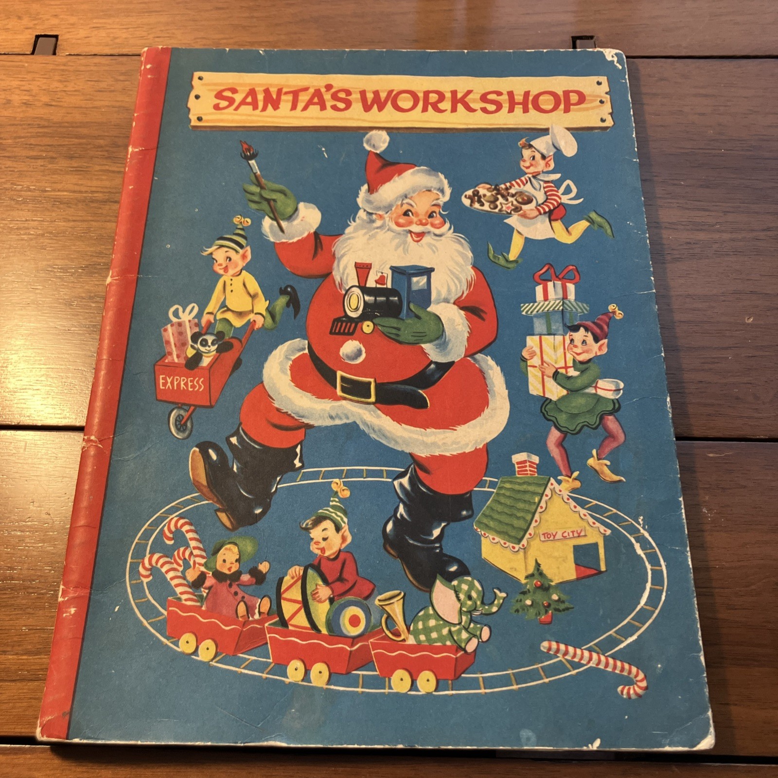 1951 1st Edition SANTA\'S WORKSHOP Children Pop-Up Book Colorful Retro Christmas 1951 1st Edition SANTA\'S WORKSHOP Children Pop-Up Book Colorful Retro Christmas
