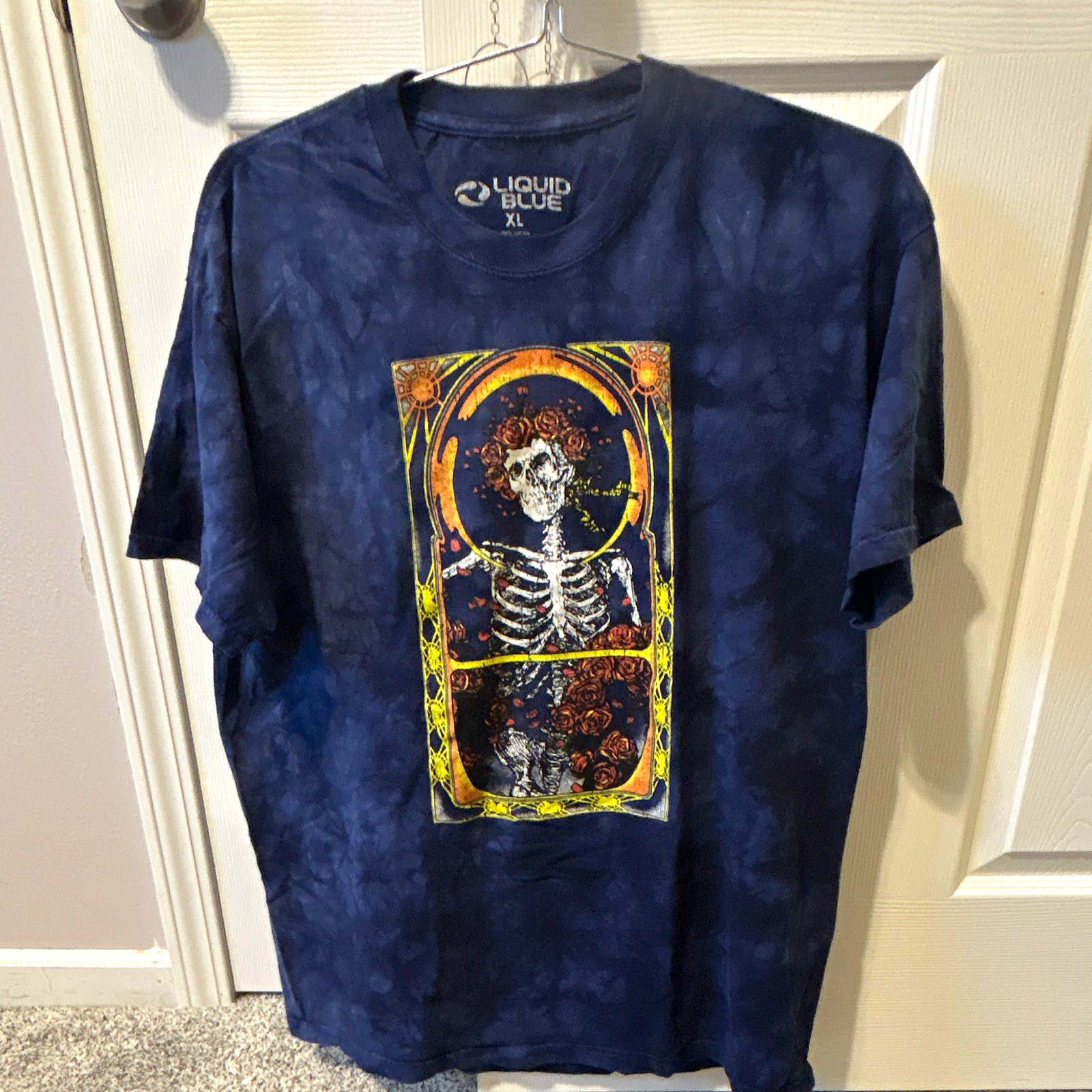 Liquid Blue Grateful Dead Skeleton Graphic Men’s T-Shirt XL Blue Crew Neck Liquid Blue Grateful Dead Skeleton Graphic Men’s T-Shirt XL Blue Crew Neck