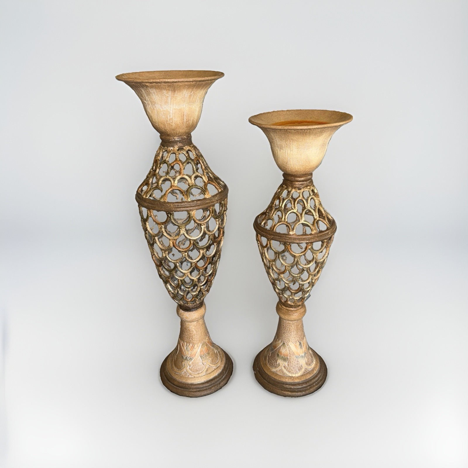 Artmax Lotus Candle Holders Pair 19 Inches 17\ Artmax Lotus Candle Holders Pair 19 Inches 17\