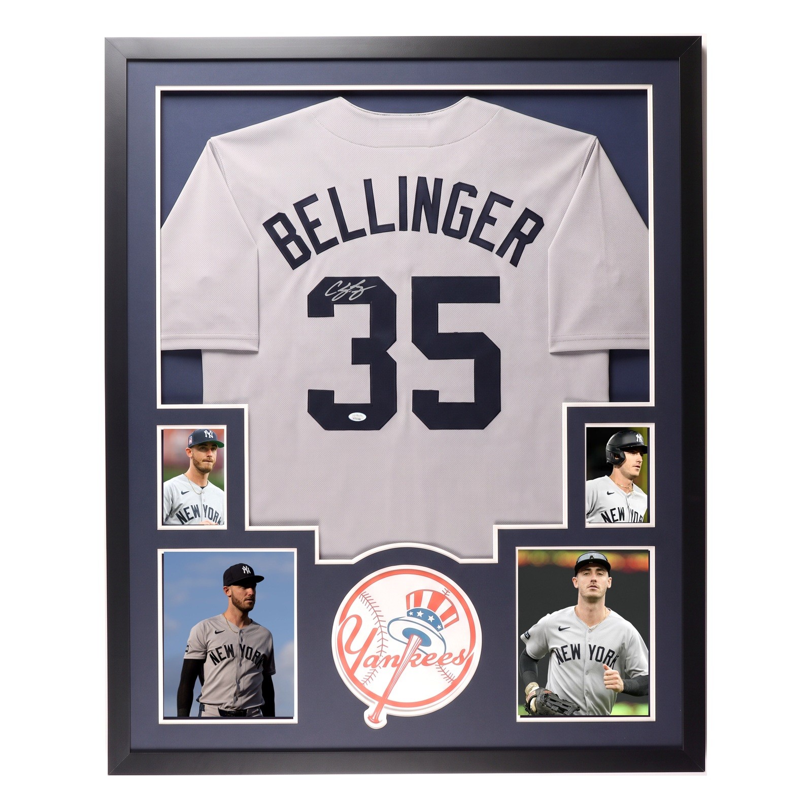 Cody Bellinger Signed Framed New York Yankees Grey Jersey Autographed JSA COA