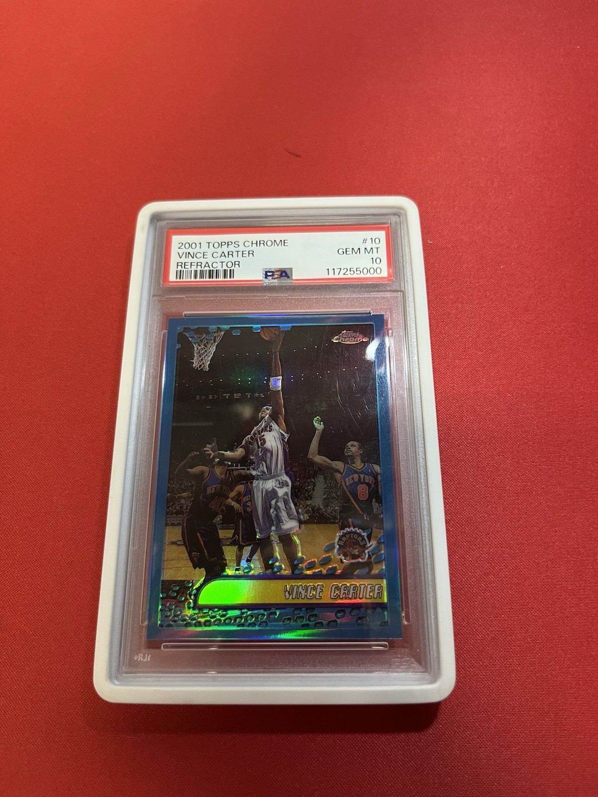 2001-02 Topps Chrome - Vince Carter #10 Refractor PSA 10 Pop 28 2001-02 Topps Chrome - Vince Carter #10 Refractor PSA 10 Pop 28