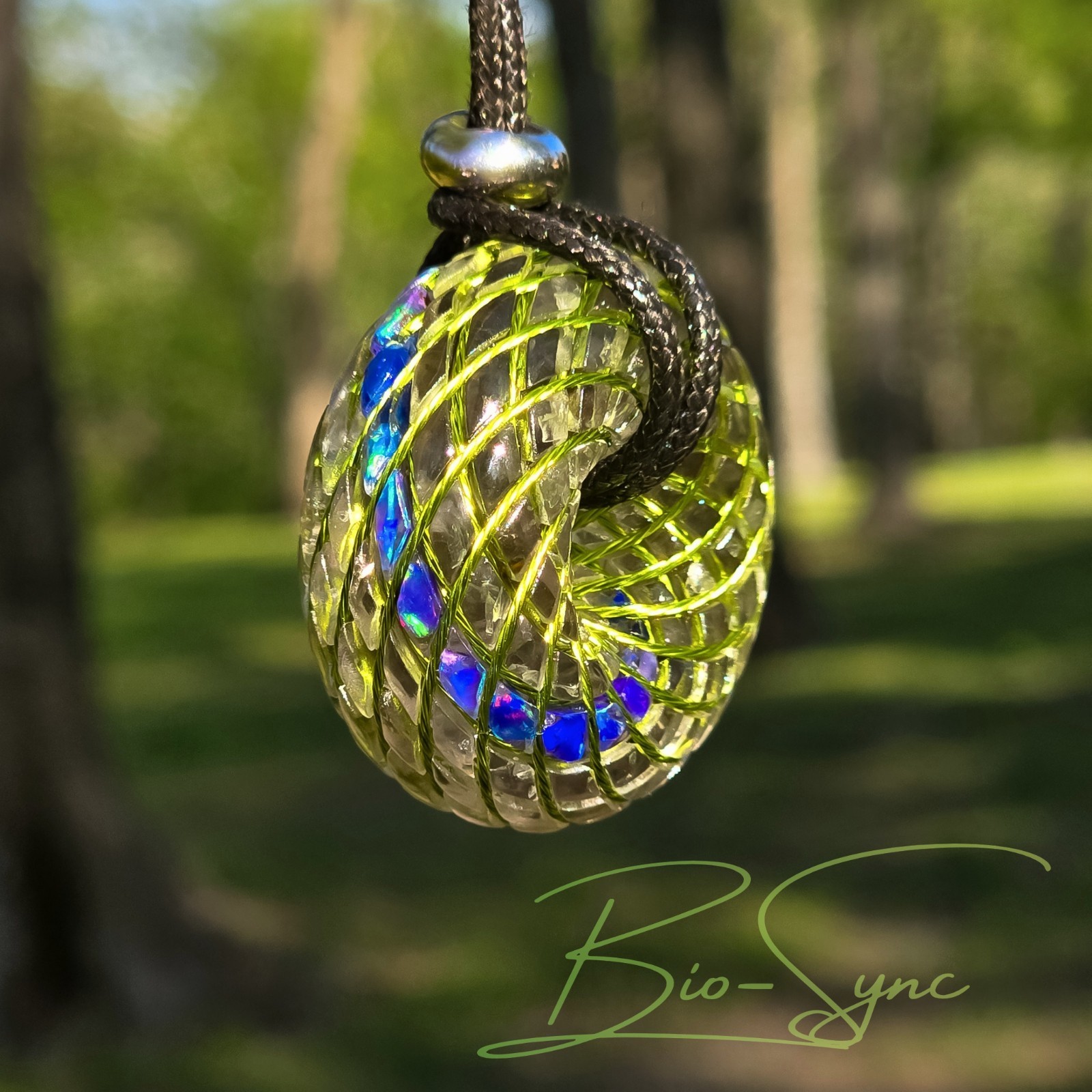 Phi Torus Vortex Energy Pendant—Agni Manitite, Fire Opal, UV-Cerussite, 528Hz