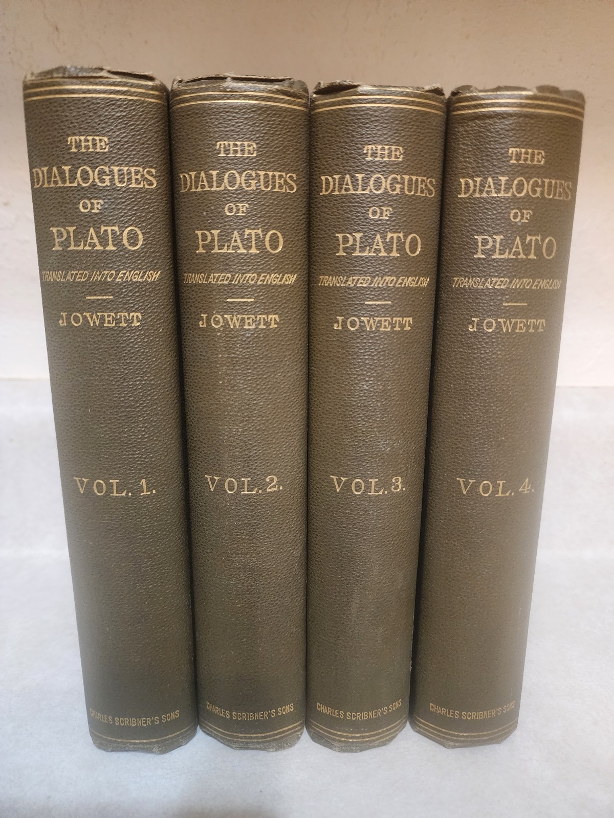 DIALOGUES OF PLATO Jowett trans. 1889-90 SET 4v Philosophy Vintage Edition HC DIALOGUES OF PLATO Jowett trans. 1889-90 SET 4v Philosophy Vintage Edition HC