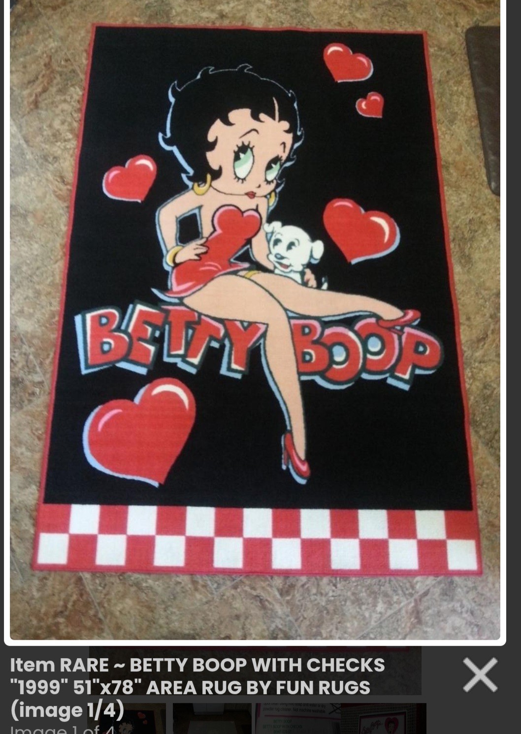 betty boop Vintage 1999 Area Rug (New) betty boop Vintage 1999 Area Rug (New)