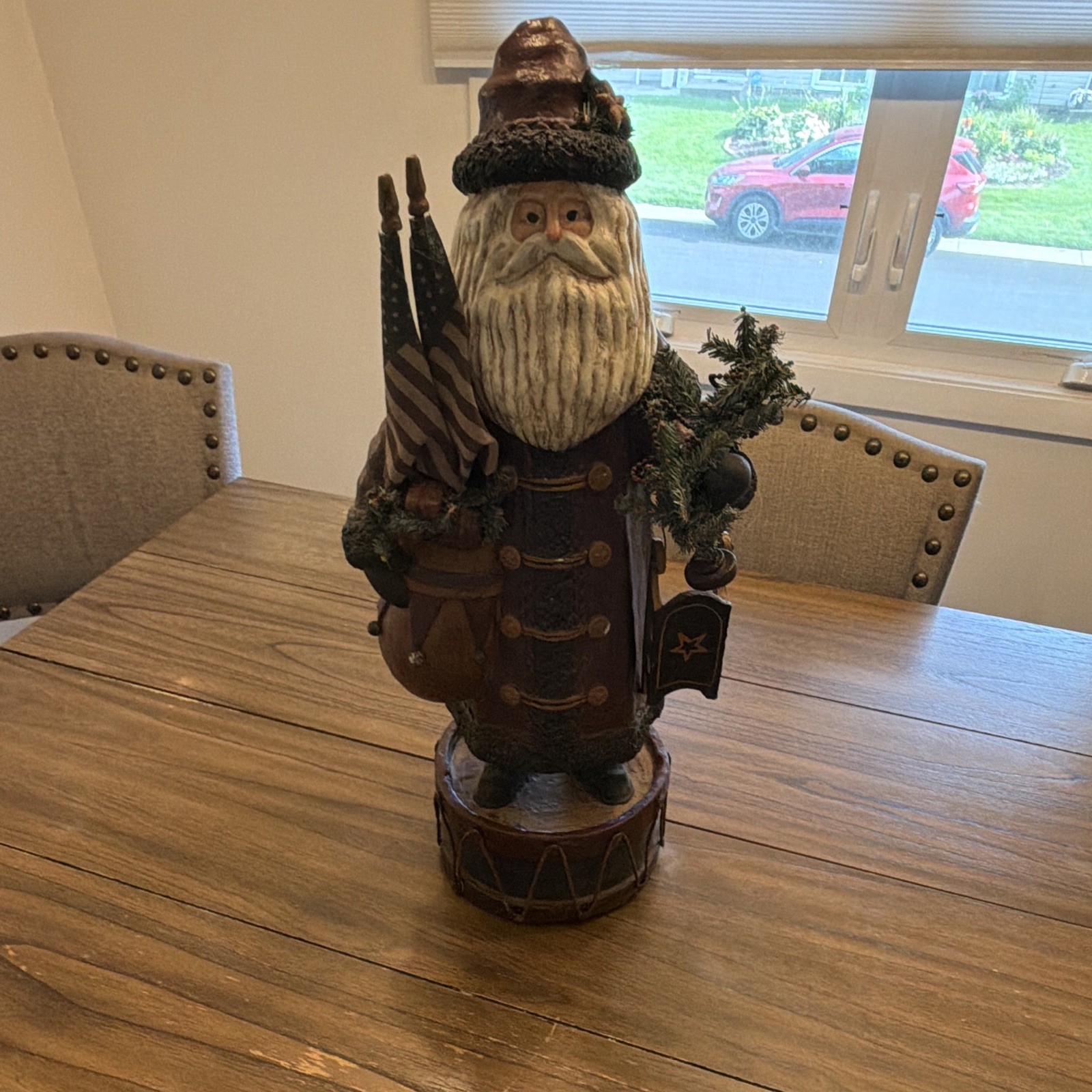 ESC Trading Company Deborah Graham Patriotic Santa On Drum 22 ESC Trading Company Deborah Graham Patriotic Santa On Drum 22