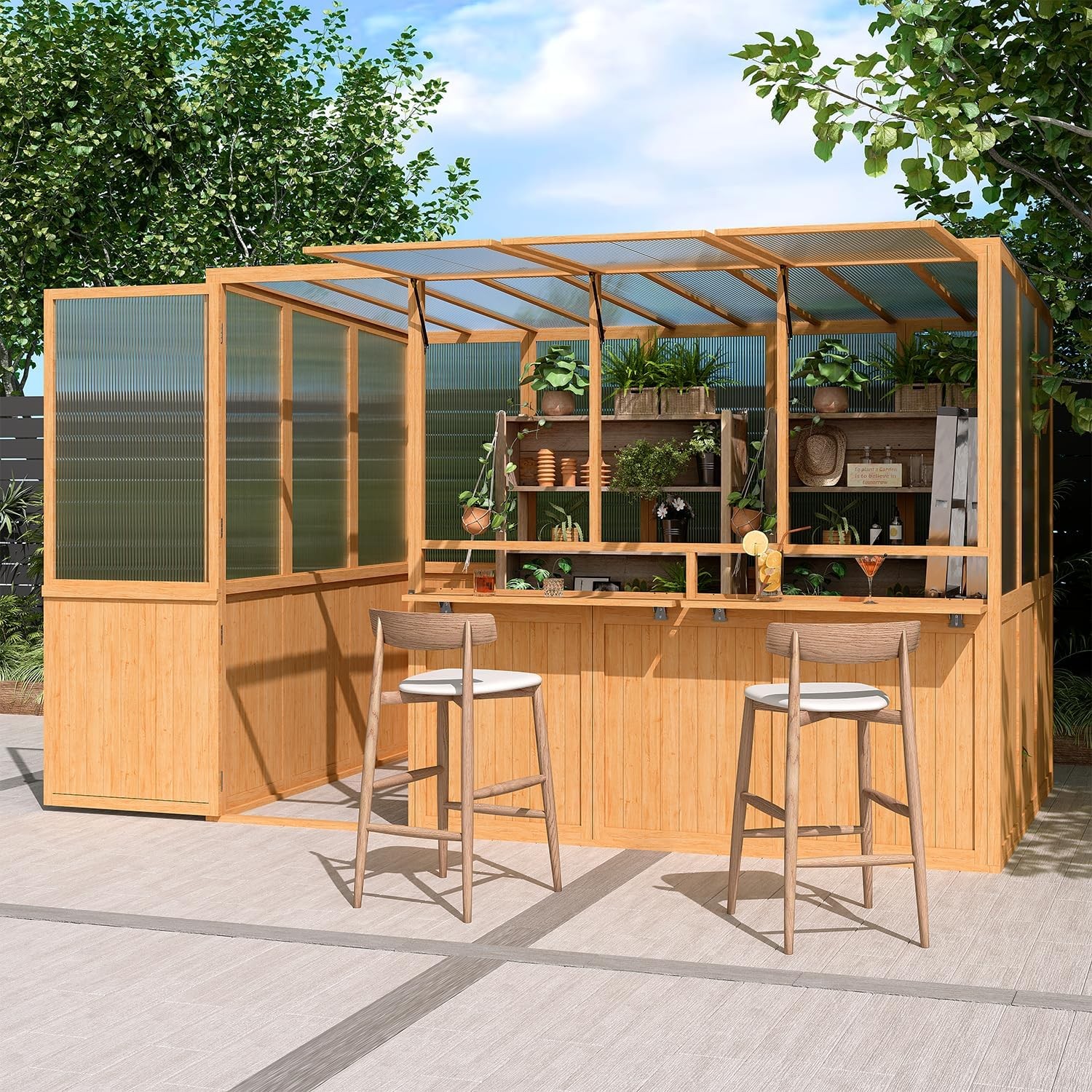 6x10 Ft Wood Greenhouse Lean to Walk in Greenhouse with Window & Lockable Door 6x10 Ft Wood Greenhouse Lean to Walk in Greenhouse with Window & Lockable Door