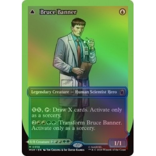 FOIL BRUCE BANNER (BORDERLESS) (359) Marvel Super Heroes MSH Magic MTG MINT CARD