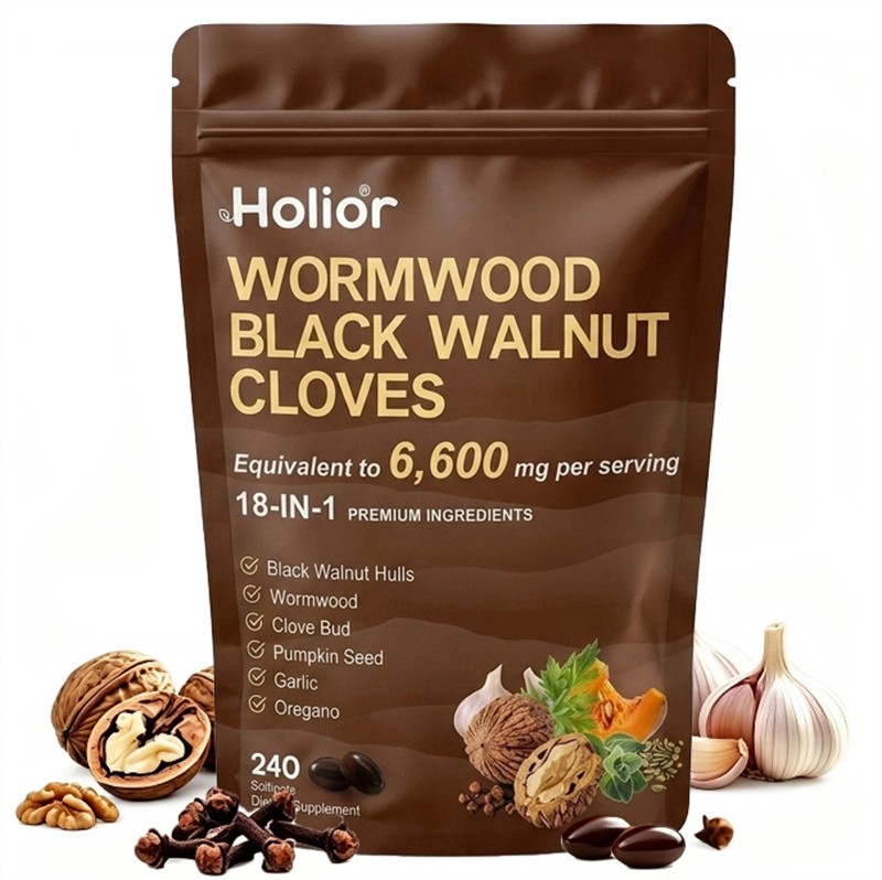 1-5 Pack Holior Wormwood Black Walnut Clove Herbal Supplement 240 Softgels