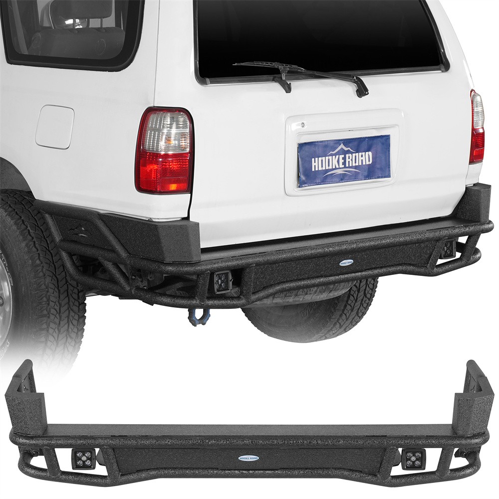 Fit 1996-2002 Toyota 4Runner Steel Tubular Rear Back Bumper w/ 2x LED Lights