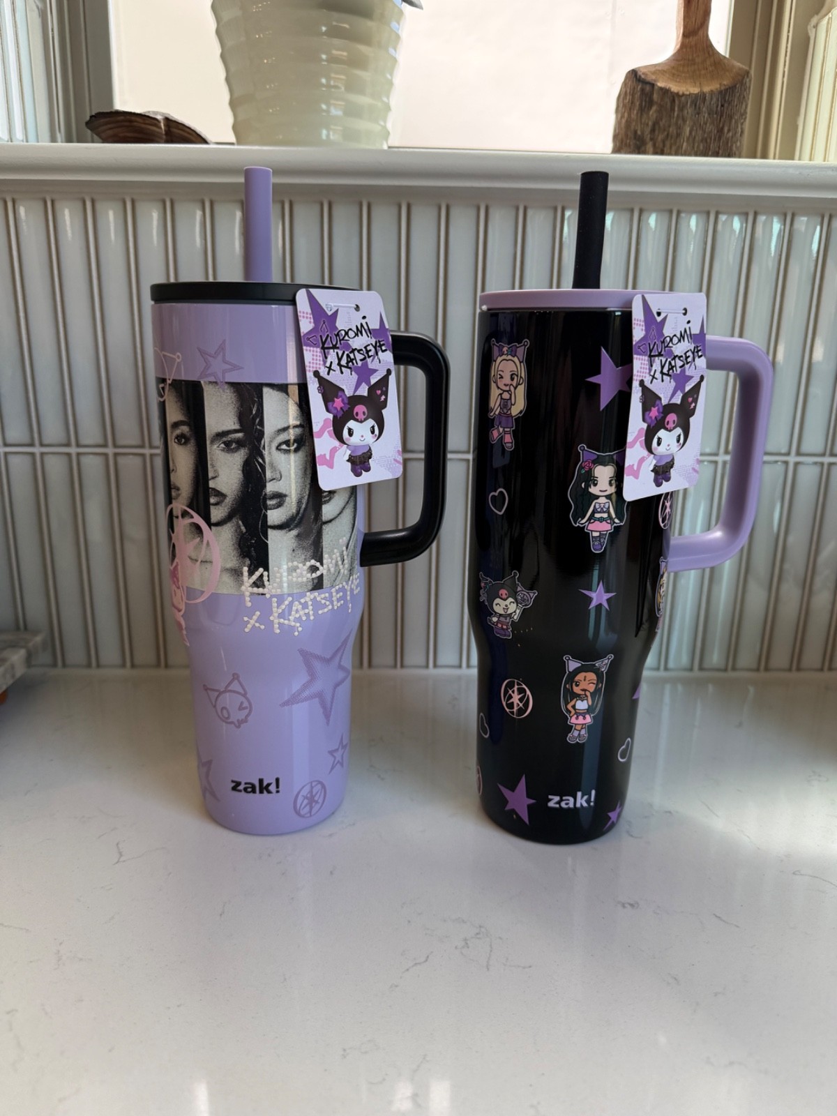 KATSEYE x Kuromi 30oz Tumbler Set Purple Black Zak Target Exclusive NEW