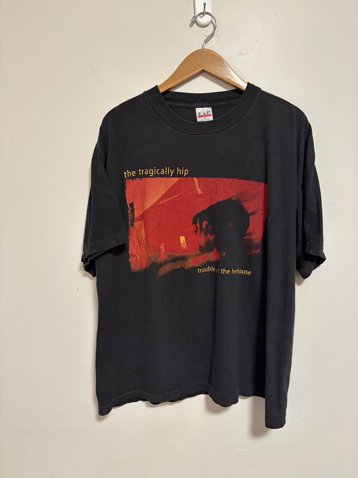 Vintage 90s The Tragically Hip Trouble at The Henhouse Faded Black T-Shirt XL