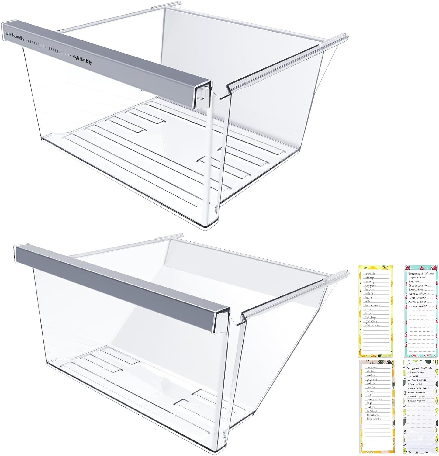 2 PACK W11162443 & W11162446 Refrigerator Crisper Drawer For Whirlpool Fridge