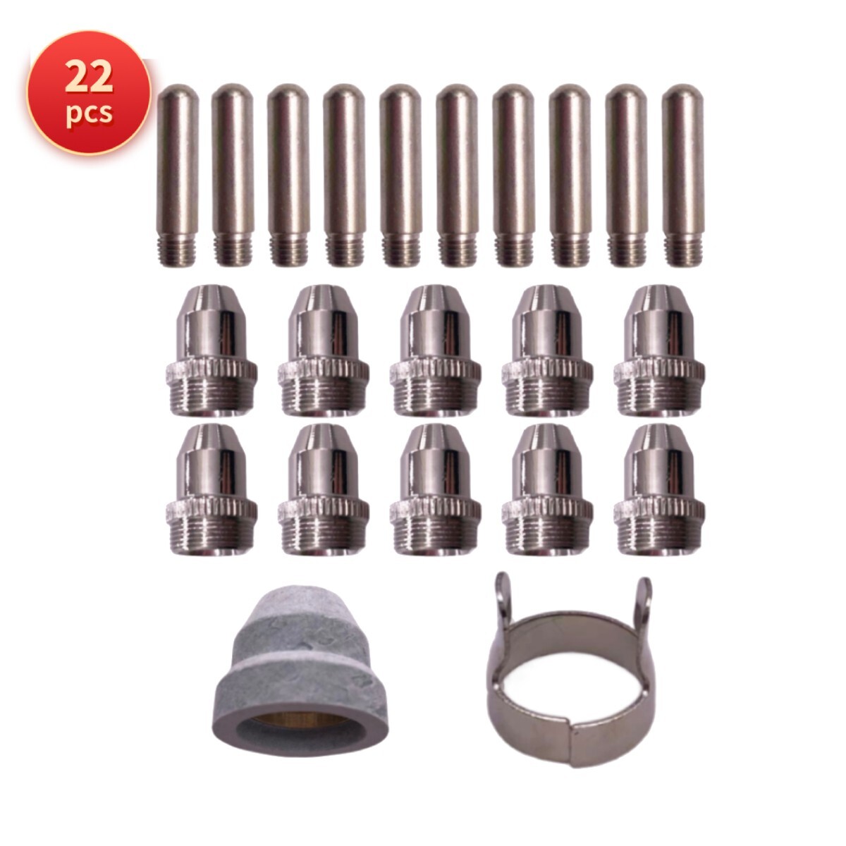 22 pcs Consumables Kit fit Lotos Brown Color LTPDC2000D Plasma Cutter 22 pcs Consumables Kit fit Lotos Brown Color LTPDC2000D Plasma Cutter