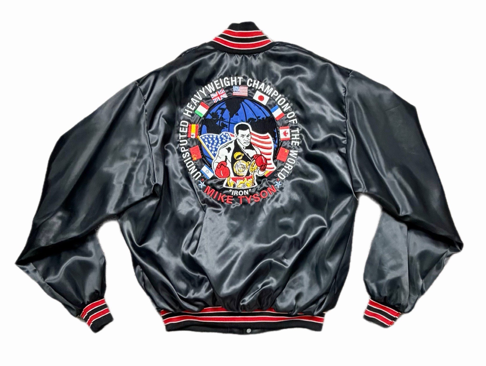 Vintage Mike Tyson Crew Jacket Undisputed Heavyweight Champion Don-Jac USA L