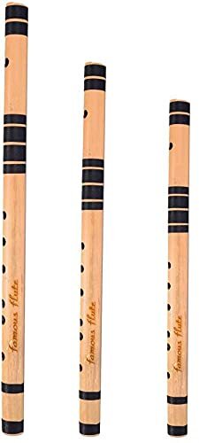 Handmade Natural Flute Indian Bamboo Bansuri Combo of A B & A Flute Set of 3Pcs Handmade Natural Flute Indian Bamboo Bansuri Combo of A B & A Flute Set of 3Pcs