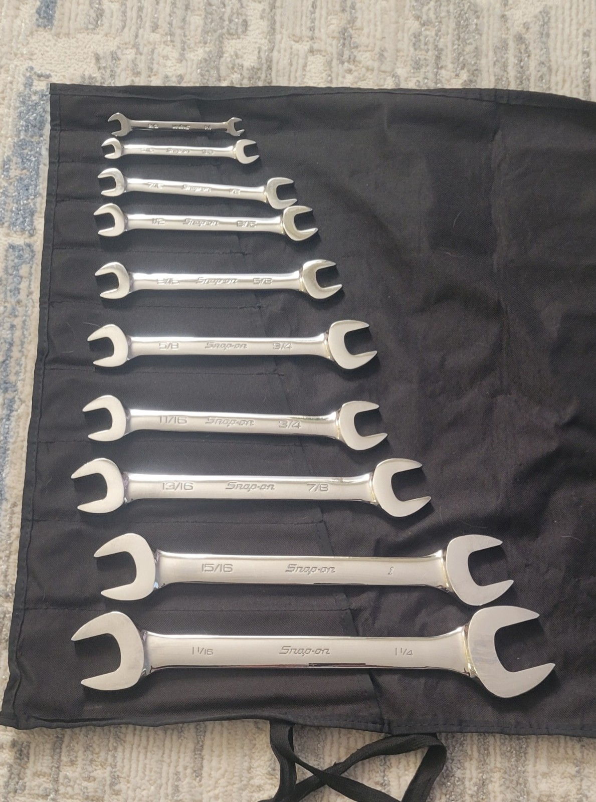 Snap On 10pc. SAE Open End Wrench Set 1/4\ Snap On 10pc. SAE Open End Wrench Set 1/4\