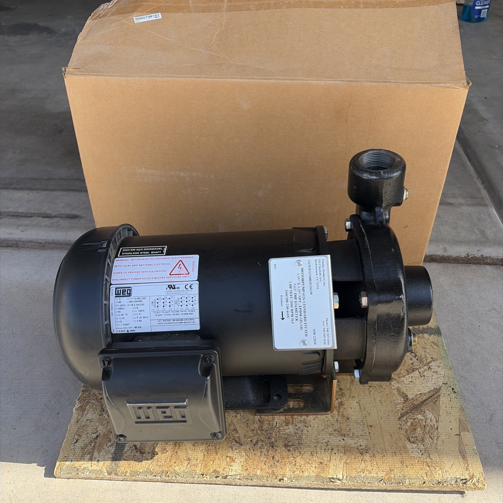 NEW Scot Pump 126 Centrifugal Motorpump 2HP WEG TEFC Motor 3500 RPM 3PH 230/460V