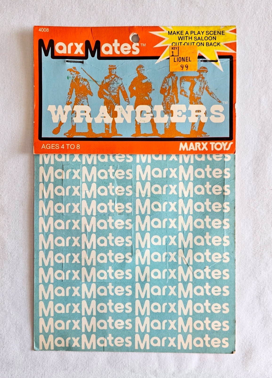 Vintage Marx #4008 MarxMates Wranglers Backing Board w/Saloon - Playset Vintage Marx #4008 MarxMates Wranglers Backing Board w/Saloon - Playset