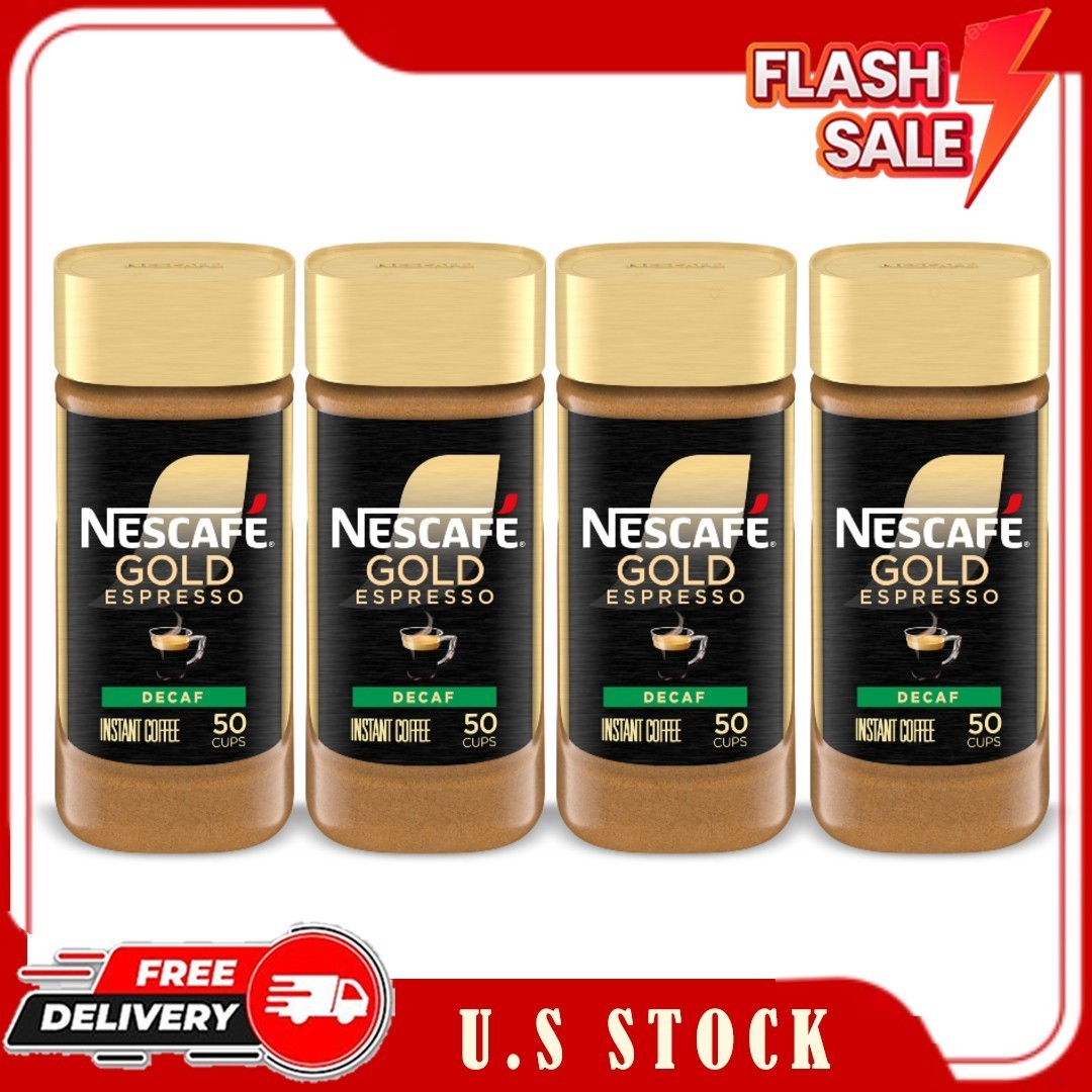 4 Pack NESCAFÉ Gold Decaf Espresso Instant Coffee, 3.17 oz