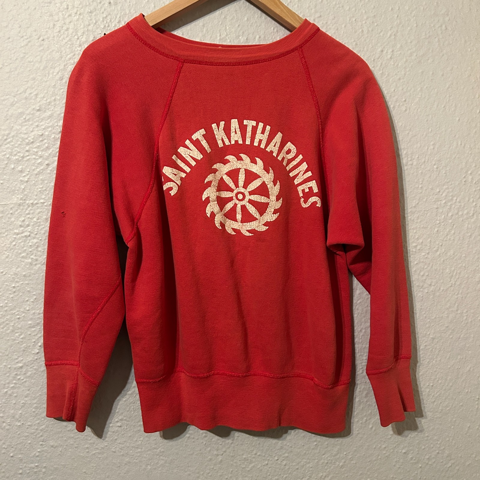 Vintage 50s 60s Champion Mens M Red Pullover Crewneck Sweatshirt Raglan Vintage 50s 60s Champion Mens M Red Pullover Crewneck Sweatshirt Raglan