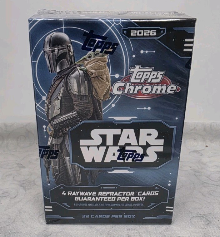2026 Topps Chrome Star Wars Blaster / Value Box ~ 8 Packs - New / Box Wear 2026 Topps Chrome Star Wars Blaster / Value Box ~ 8 Packs - New / Box Wear