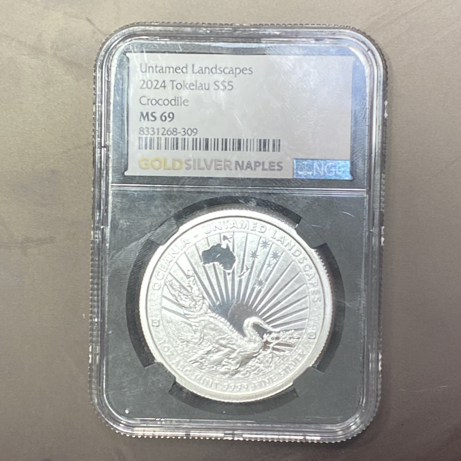 Tokelau 2024 $5 Silver Coin Untamed Landscapes Crocodile NGC MS 69 Tokelau 2024 $5 Silver Coin Untamed Landscapes Crocodile NGC MS 69