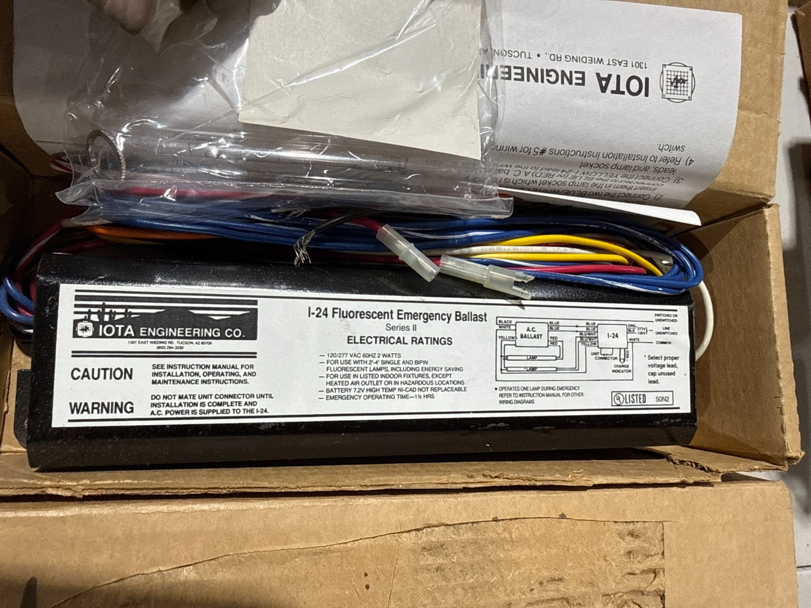 IOTA Engineering, I-24 Fluorescent Emergency Ballast  Series II, 120-277 VAC