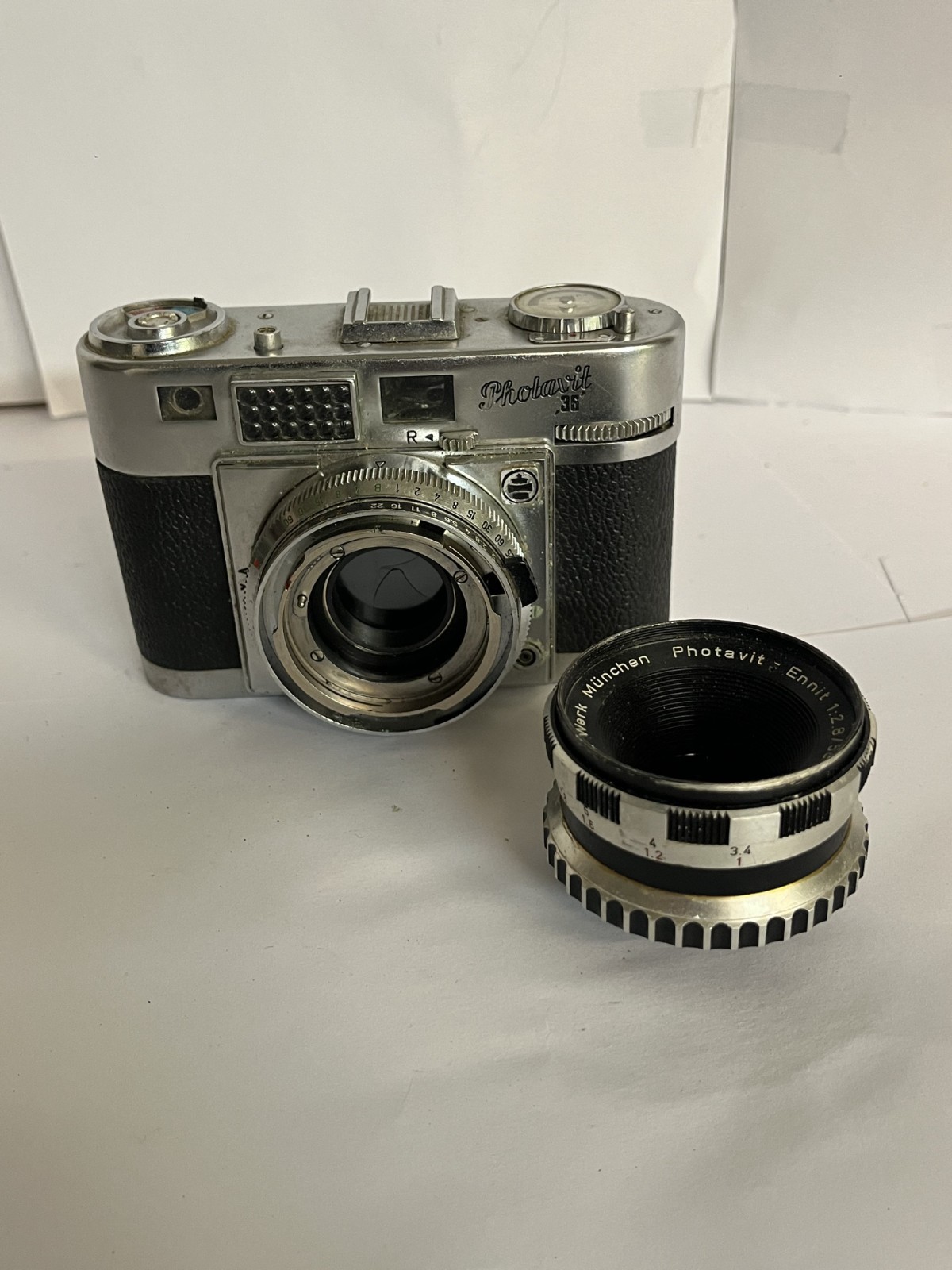Rare Photavit 36 Camera w/ Enna Werk Ennit 1:2.8 50mm Lens READ - Broken Lever